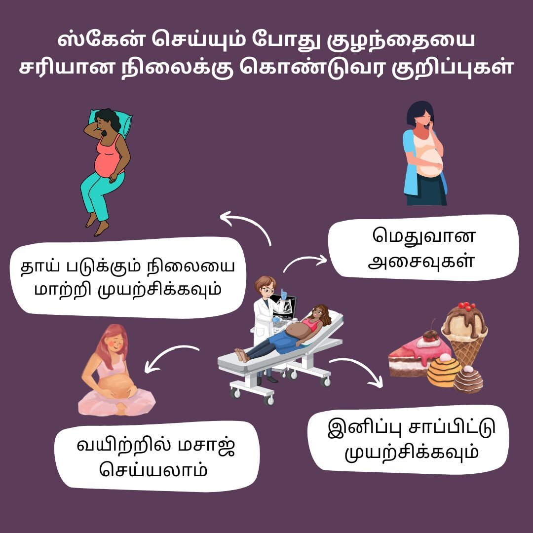 Tips to turn baby during anomaly scan in Tamil